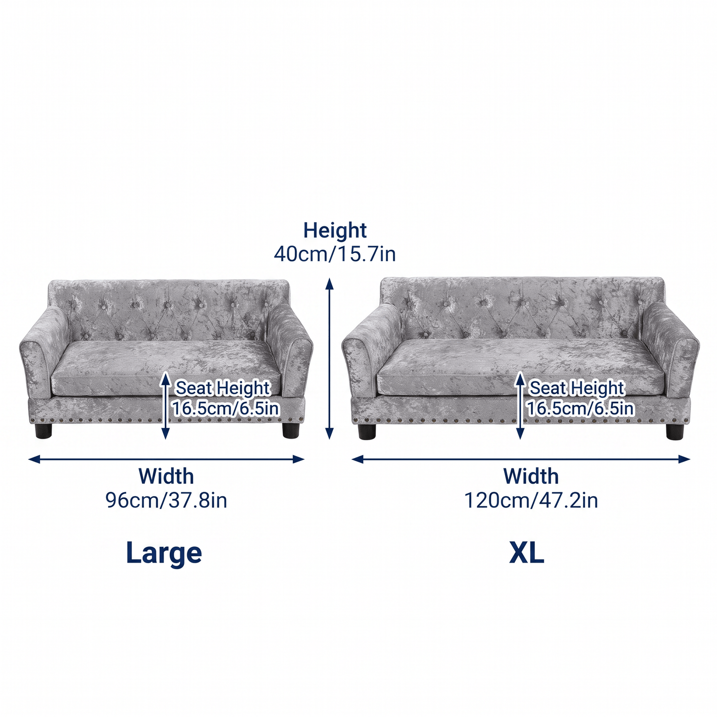 The Big Lounge — Luxury Velvet Chesterfield Pet Sofa - The Big Pet Shop