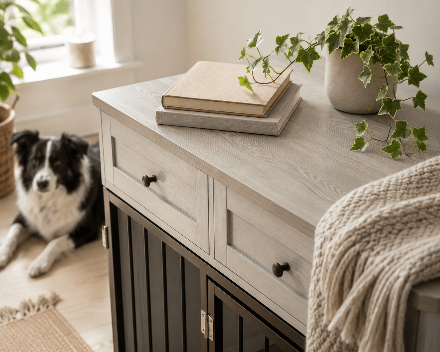 The Big Den Pro — Wooden Dog Crate Furniture, Indoor Kennel & Side Table - The Big Pet Shop