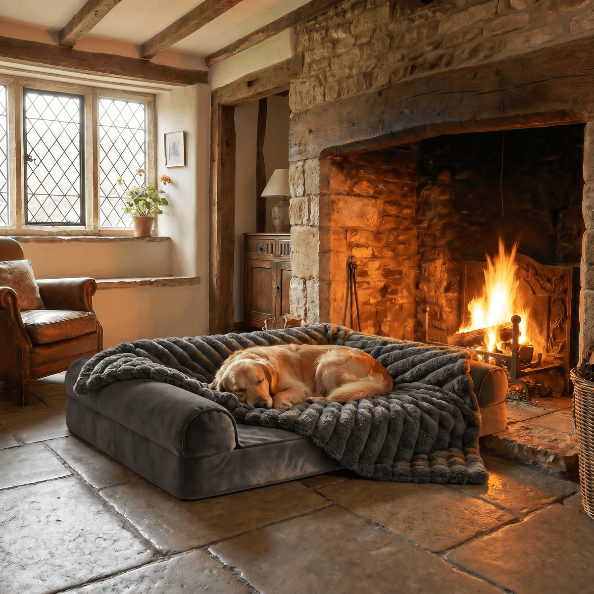 The Big Snuggle™ Luxury Ribbed Fleece Dog Blanket - The Big Pet Shop