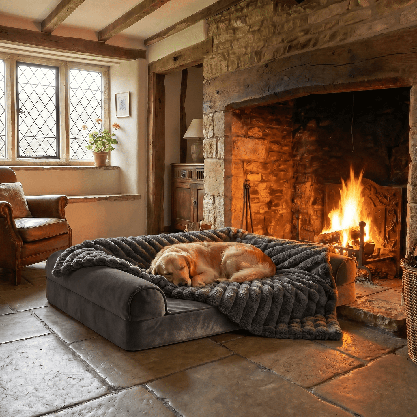 The Big Snuggle™ Luxury Ribbed Fleece Dog Blanket - The Big Pet Shop