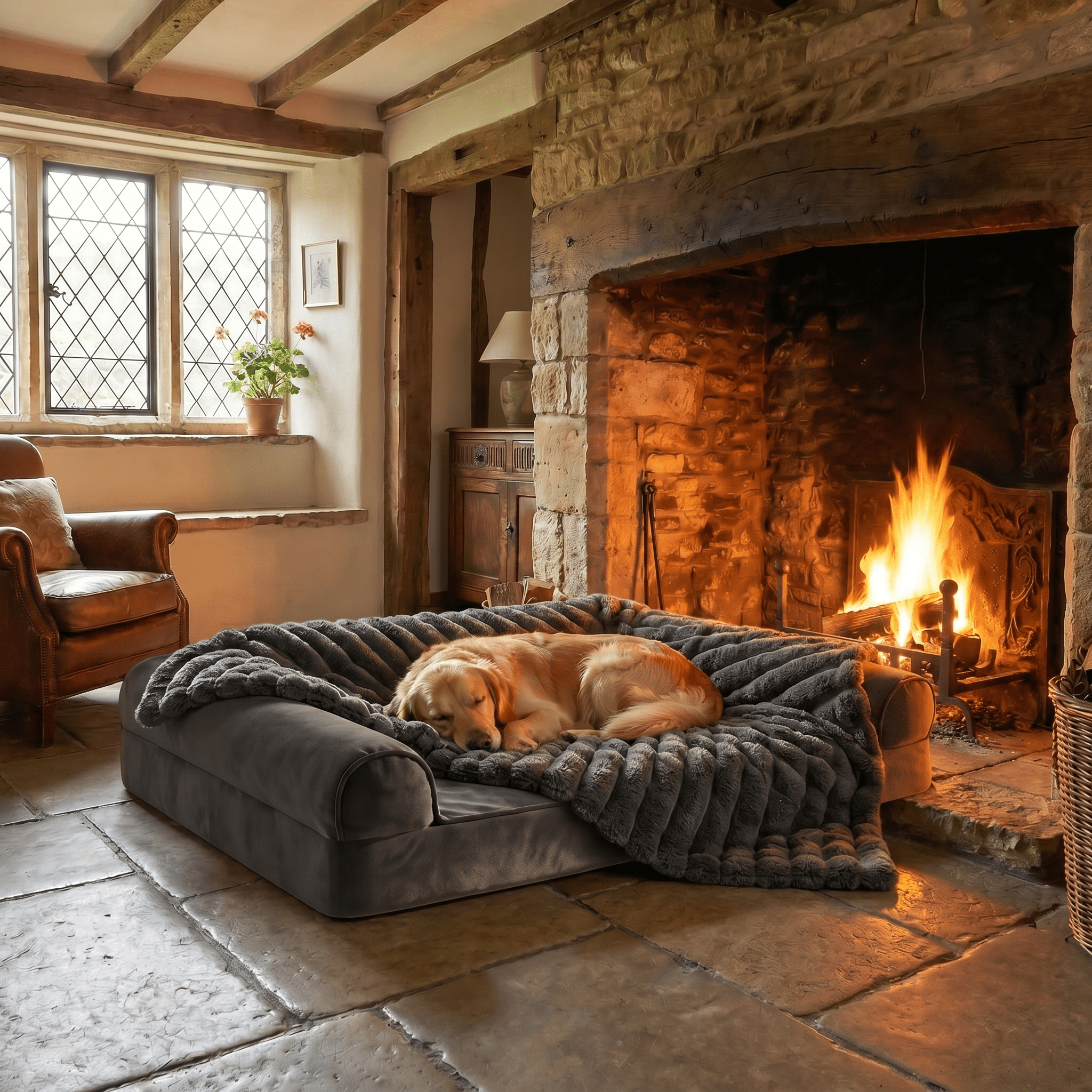 The Big Snuggle Luxury Ribbed Fleece Dog Blanket - The Big Pet Shop