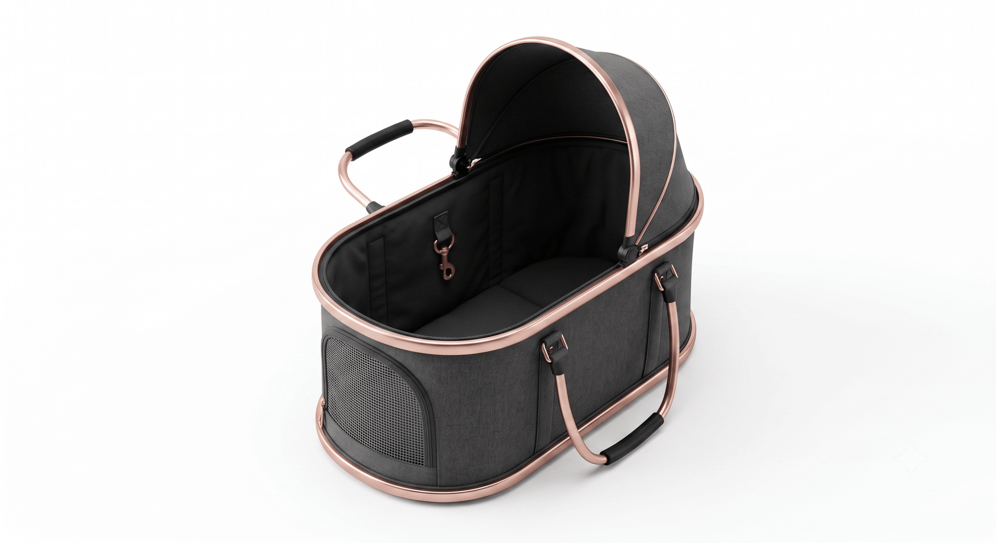 3-in-1 Folding Pet Stroller with Detachable Carrier — Easy Lock Canopy, Safety Harness & Storage Basket for Dogs & Cats - The Big Pet Shop