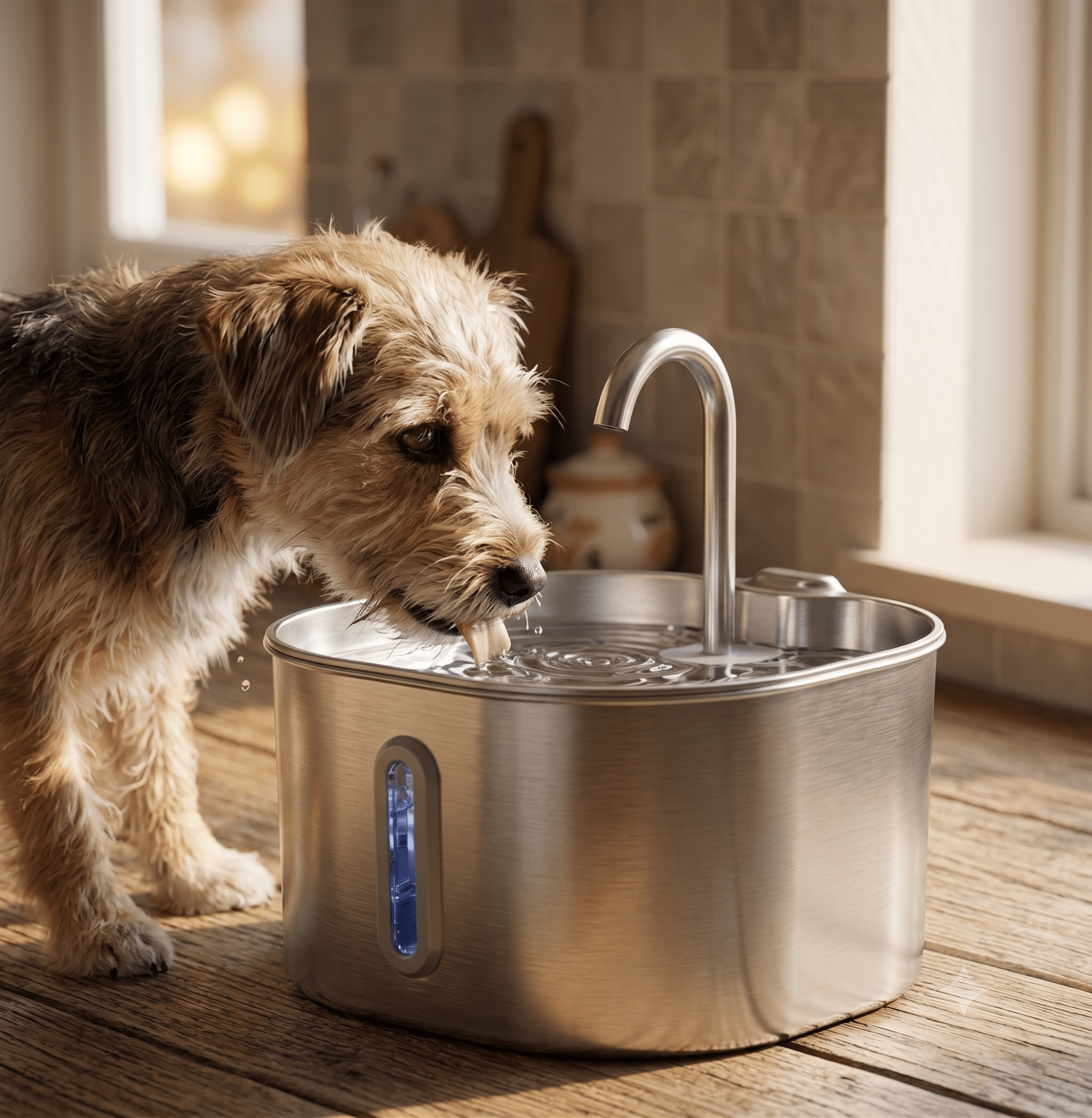 The Big Splash — Automatic Cat & Dog Water Fountain, Stainless Steel with Filter (2.2L) - The Big Pet Shop