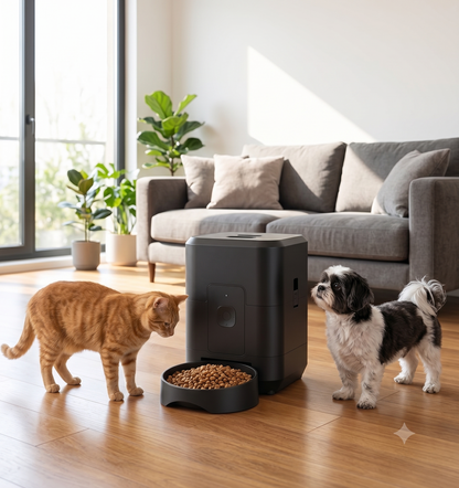 Smart WiFi Automatic Pet Feeder – App-Controlled Cat & Dog Food Dispenser with Timed Scheduling