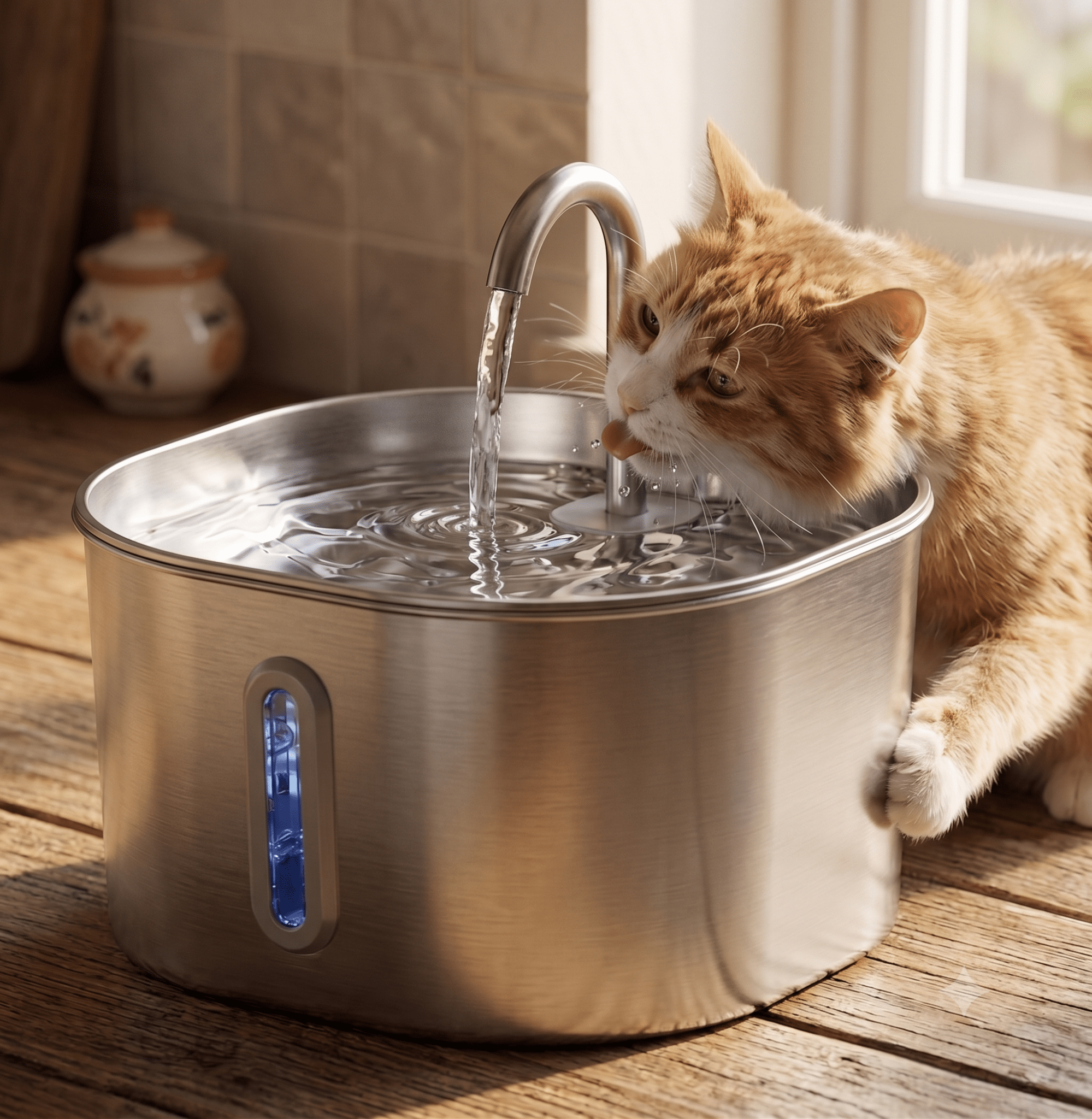 The Big Splash — Automatic Cat & Dog Water Fountain, Stainless Steel with Filter (2.2L) - The Big Pet Shop