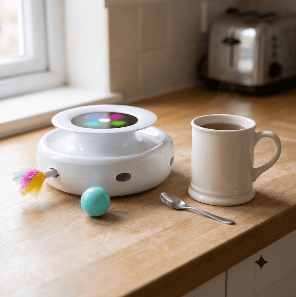 2-in-1 Smart Interactive Cat Toy — Automatic Feather Wand & Fun Ball, 5 Play Modes - The Big Pet Shop
