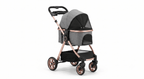 3-in-1 Folding Pet Stroller with Detachable Carrier — Easy Lock Canopy, Safety Harness & Storage Basket for Dogs & Cats - The Big Pet Shop