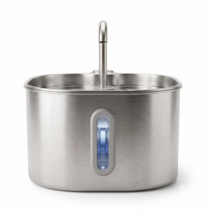 The Big Splash replaceable filter component, stainless steel pet water fountain