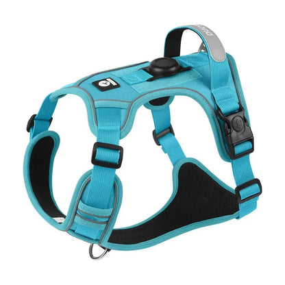 The Big Trail™ Premium No - Pull Dog Harness – Reflective, Front & Back Clip + AirTag Holder - The Big Pet Shop