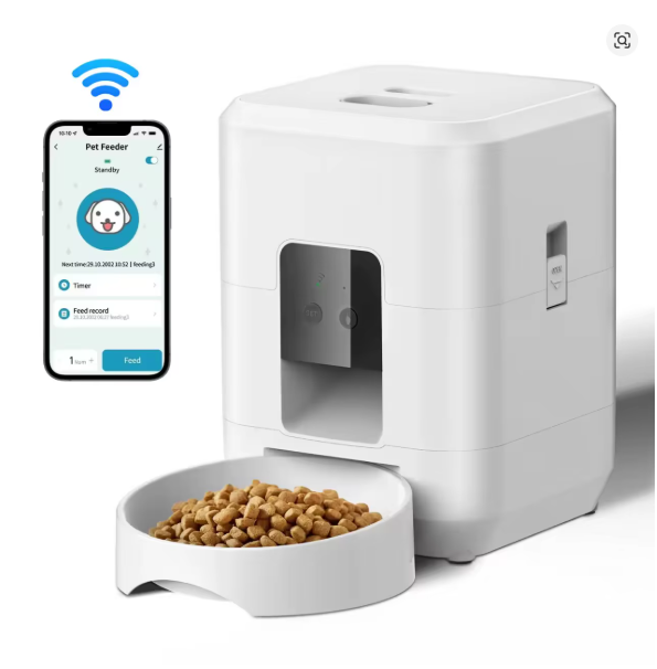 Smart WiFi Automatic Pet Feeder – App-Controlled Cat & Dog Food Dispenser with Timed Scheduling