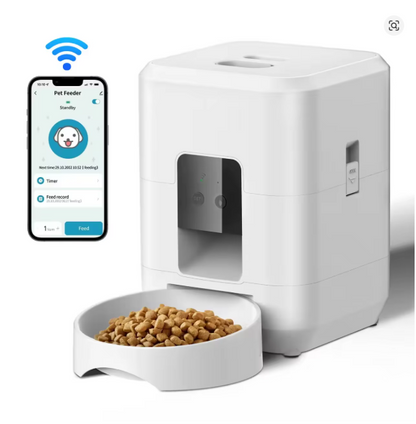 Smart WiFi Automatic Pet Feeder – App-Controlled Cat & Dog Food Dispenser with Timed Scheduling