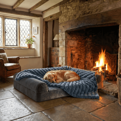 The Big Snuggle™ Luxury Ribbed Fleece Dog Blanket - The Big Pet Shop