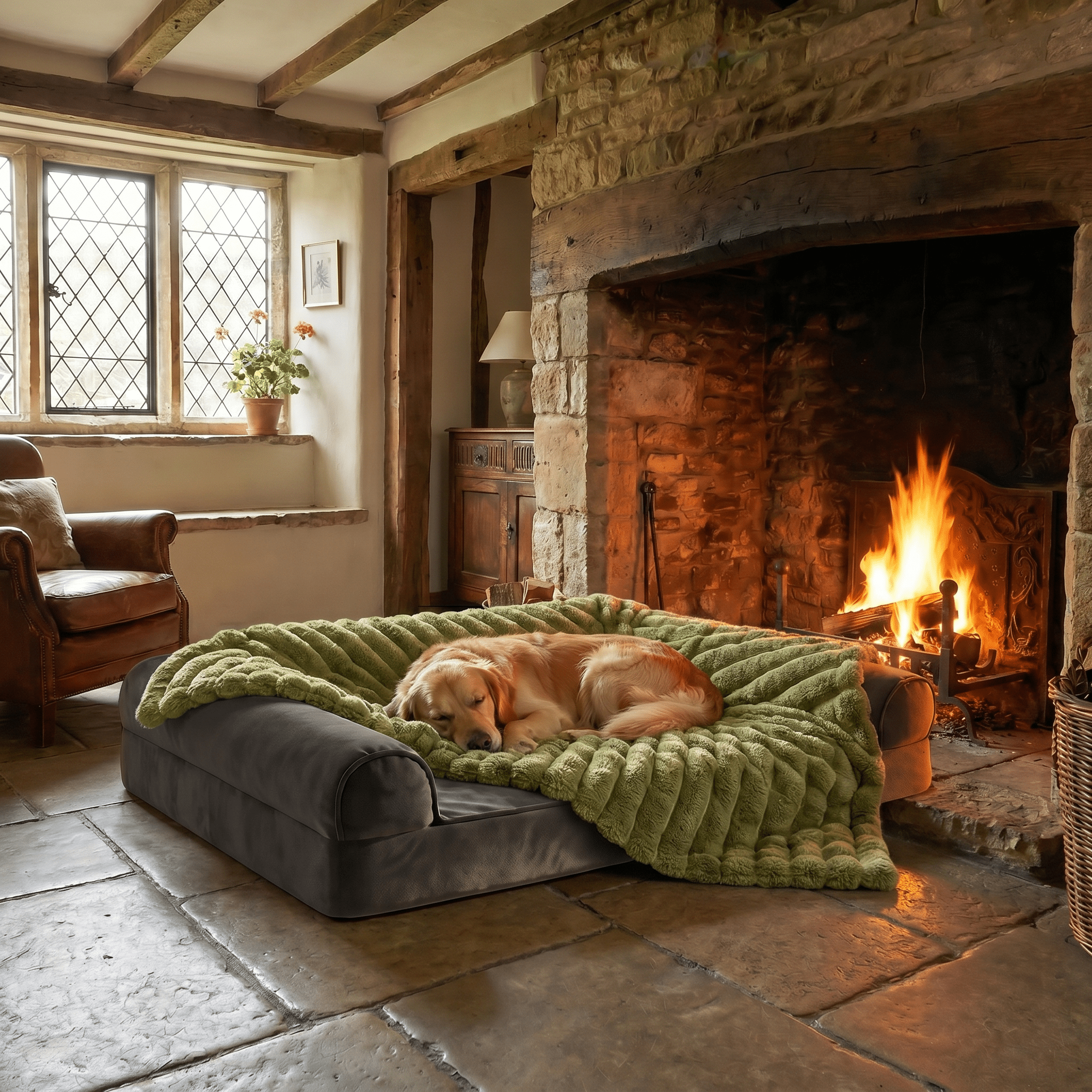 The Big Snuggle Luxury Ribbed Fleece Dog Blanket - The Big Pet Shop