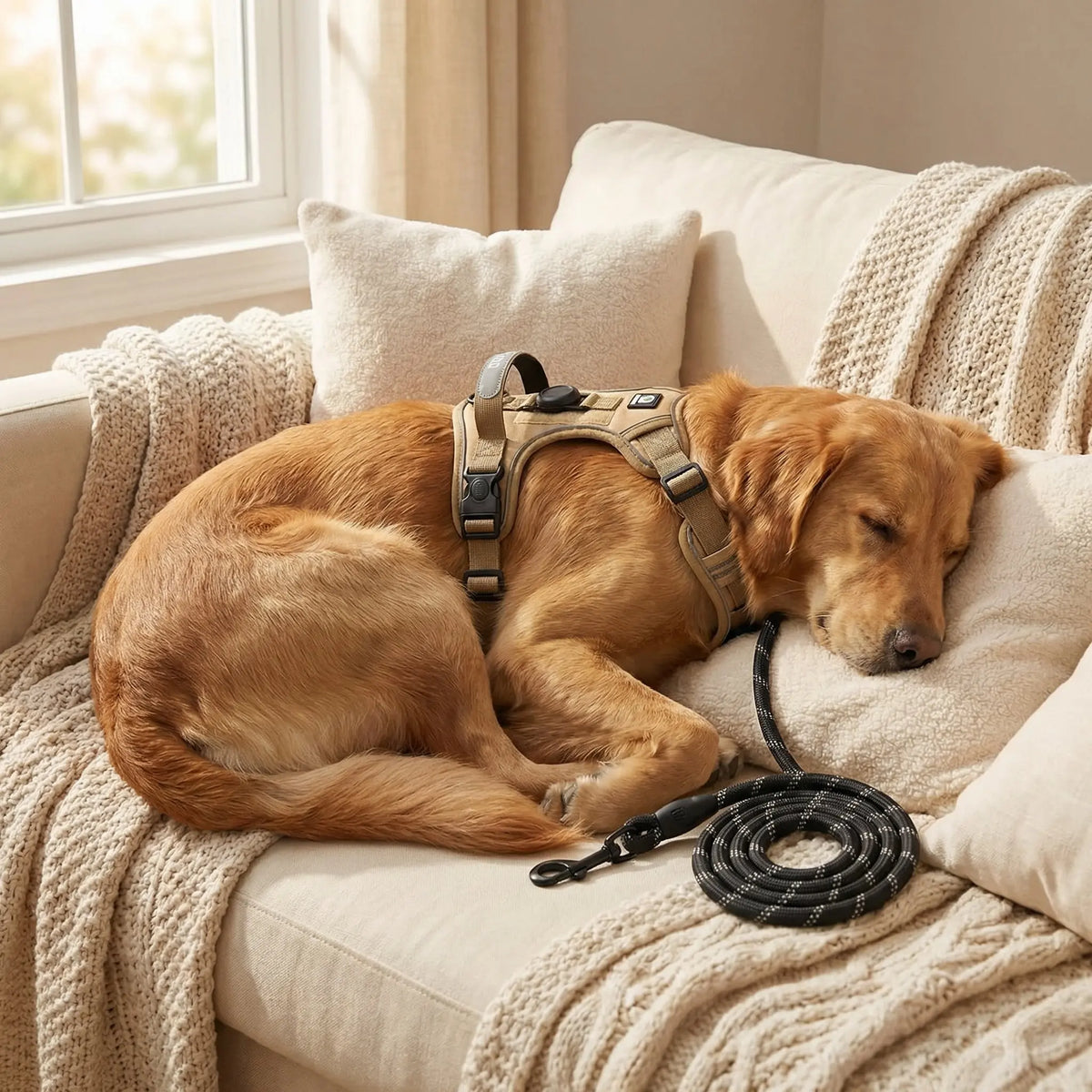 The Big Trail™ Premium No - Pull Dog Harness – Reflective, Front & Back Clip + AirTag Holder - The Big Pet Shop