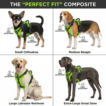 Glow Bright Dog Harness – Keep Your Dog Visible & Safe on Night Walks - The Big Pet Shop