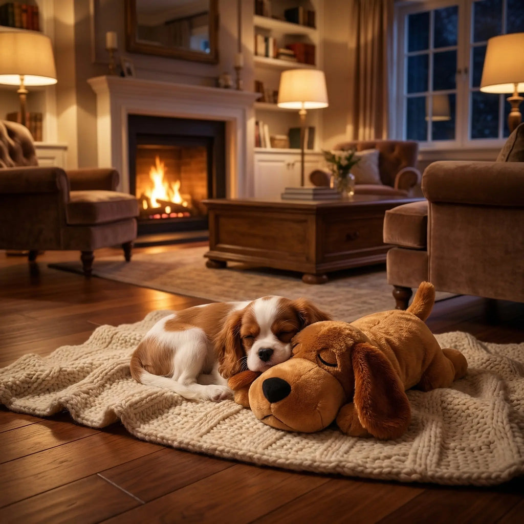 The Big Snuggle Heartbeat Puppy Toy White - The Big Pet Shop