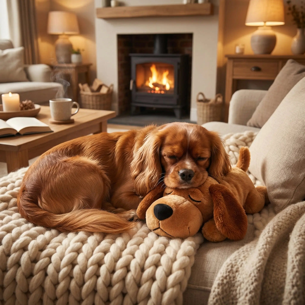 The Big Snuggle Heartbeat Puppy Toy Brown - The Big Pet Shop