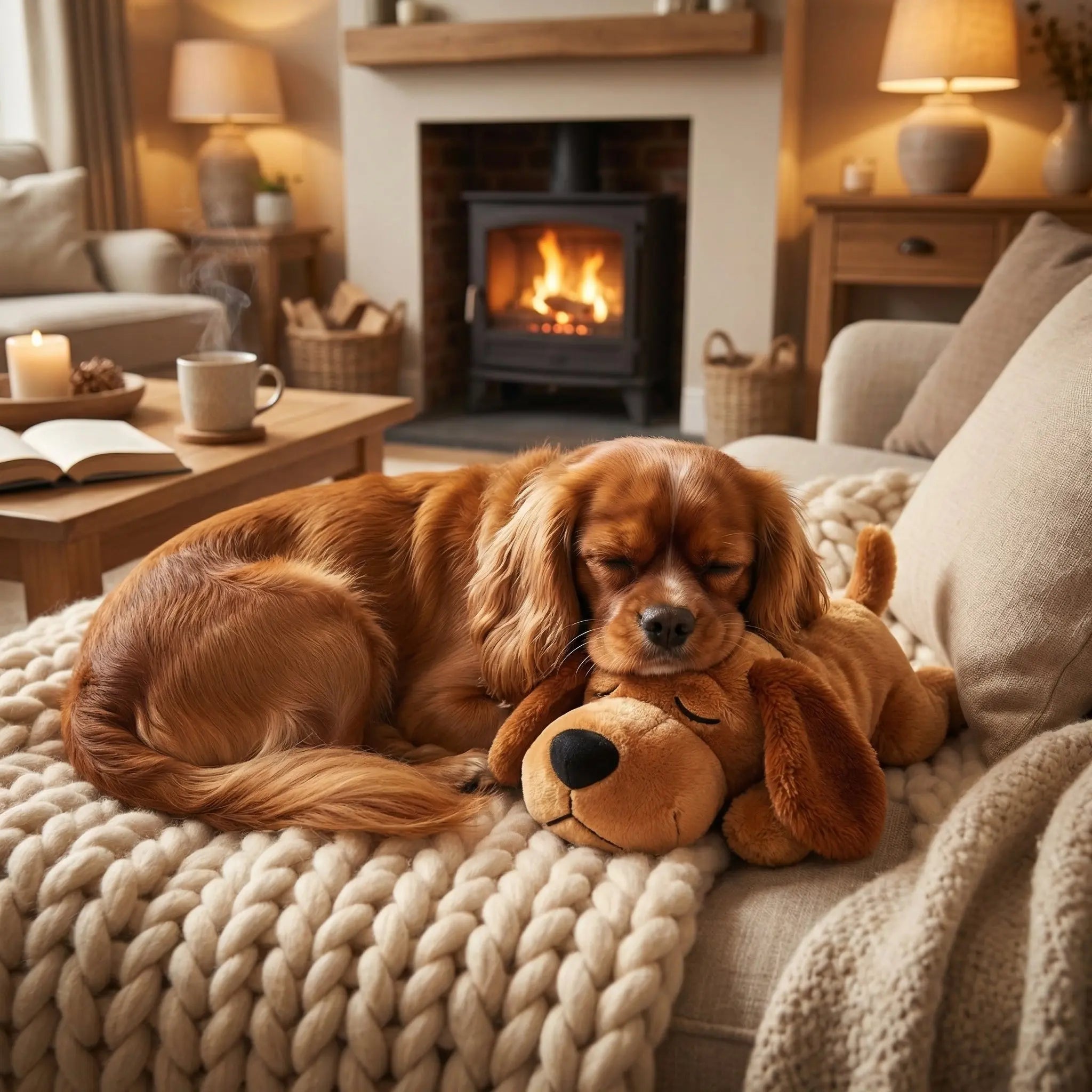 The Big Snuggle Heartbeat Puppy Toy Brown - The Big Pet Shop