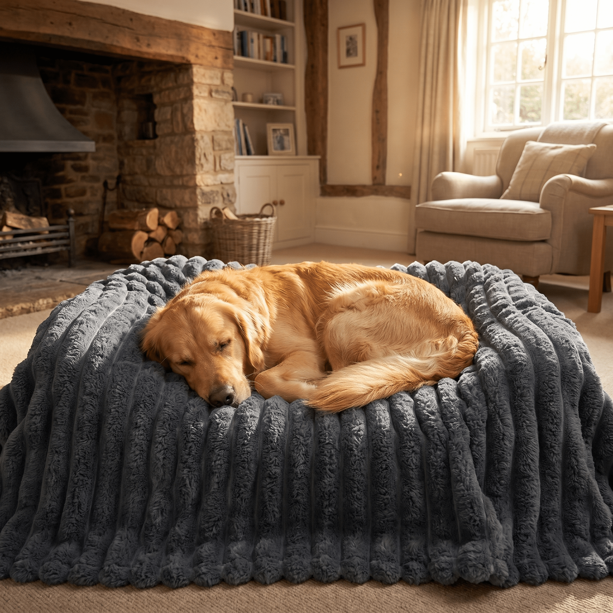 The Big Snuggle Fleece Dog Blanket Brown - The Big Pet Shop
