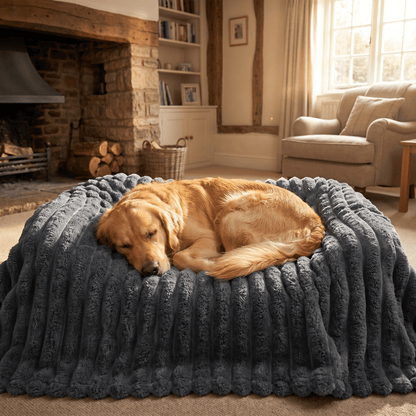 The Big Snuggle™ Luxury Ribbed Fleece Dog Blanket - The Big Pet Shop