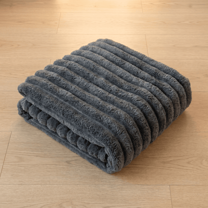 The Big Snuggle™ Luxury Ribbed Fleece Dog Blanket - The Big Pet Shop