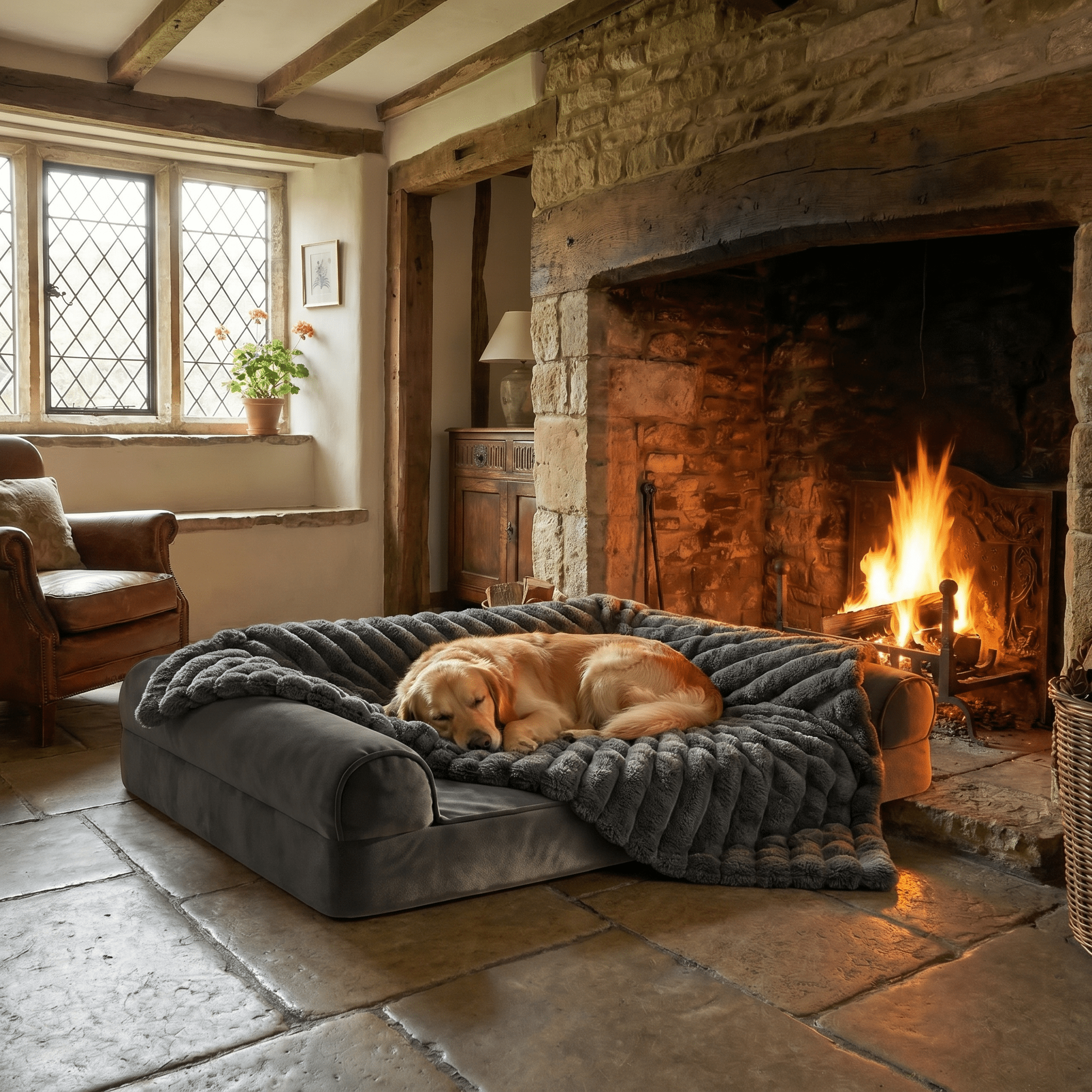 The Big Snuggle Luxury Ribbed Fleece Dog Blanket - The Big Pet Shop