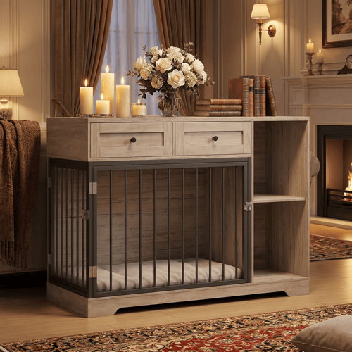 Wooden dog crate furniture sideboard – The Big Den Pro
