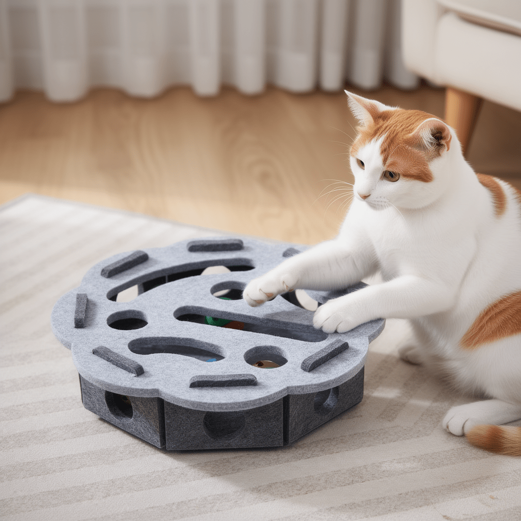 The Big Hunt — Felt Puzzle Feeder Box for Cats - The Big Pet Shop