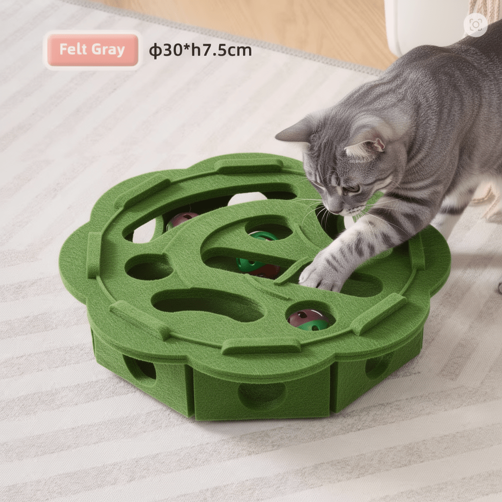 The Big Hunt — Felt Puzzle Feeder Box for Cats - The Big Pet Shop