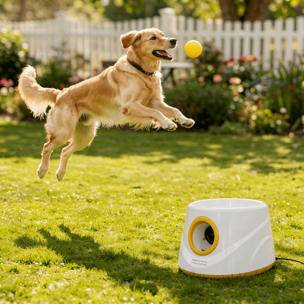 The Big Fetch — Automatic Dog Ball Launcher, USB Rechargeable with 5 ETPU Balls - The Big Pet Shop