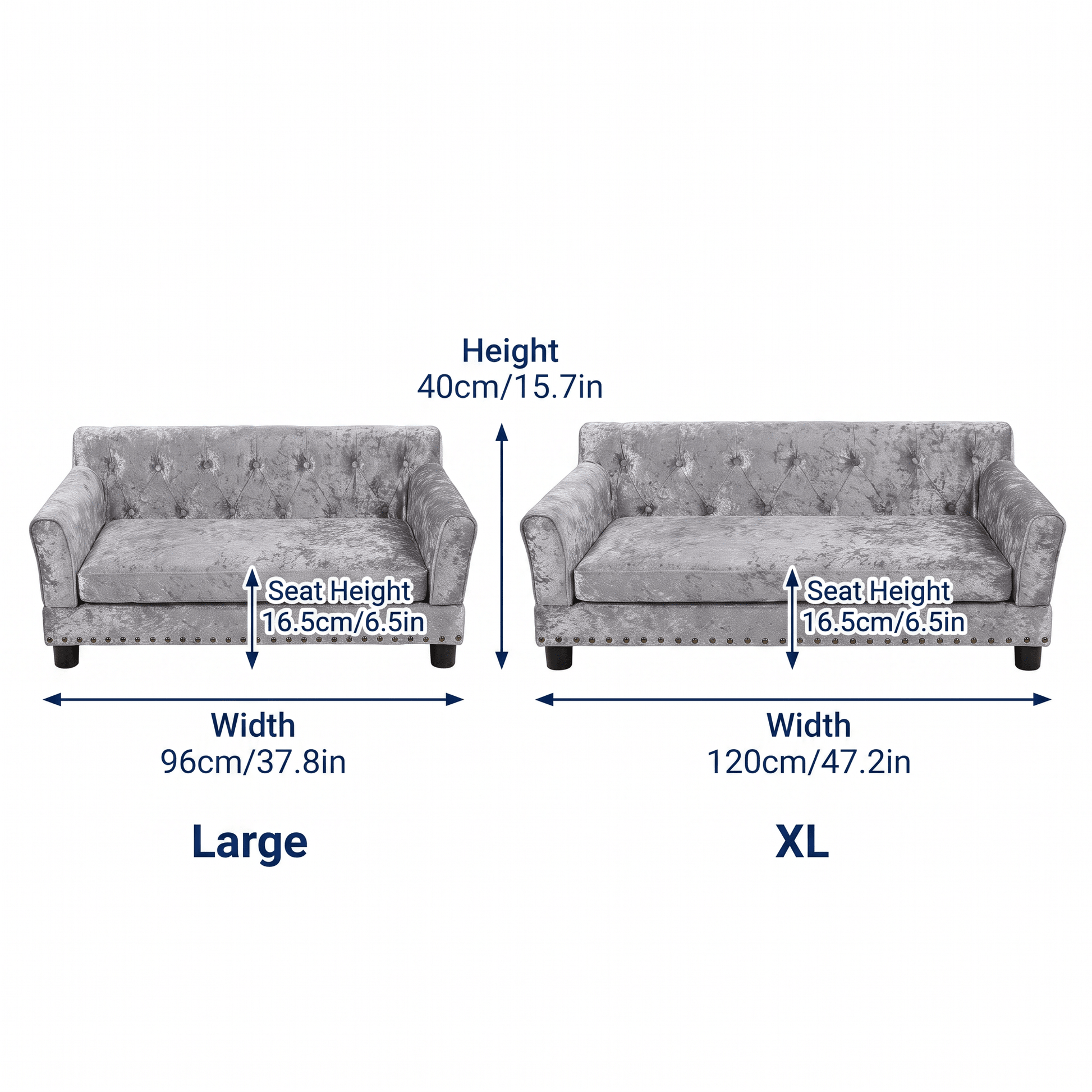 The Big Lounge — Luxury Velvet Chesterfield Pet Sofa - The Big Pet Shop