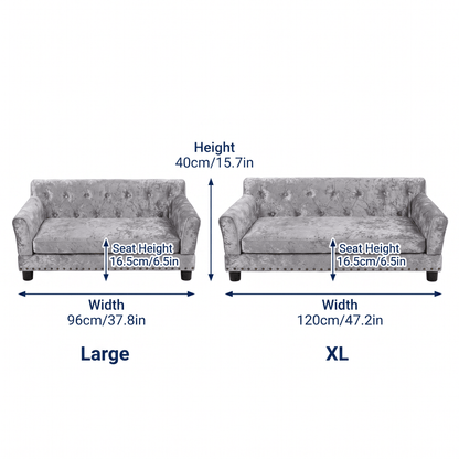 The Big Lounge — Luxury Velvet Chesterfield Pet Sofa - The Big Pet Shop