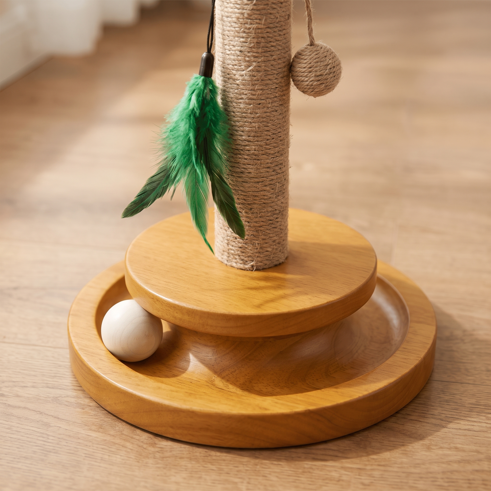 The Big Grab feather wand and ball track detail