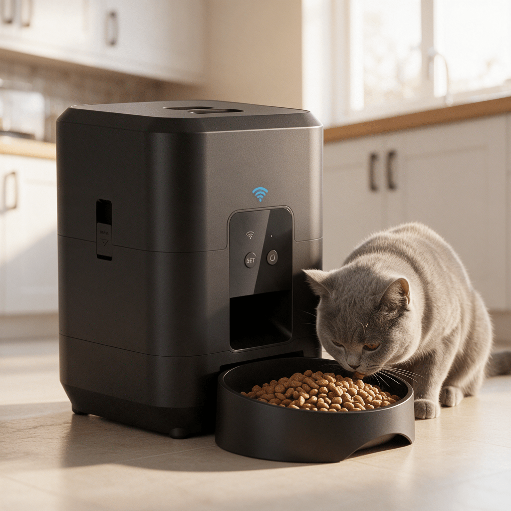 Smart WiFi Automatic Pet Feeder – App-Controlled Cat & Dog Food Dispenser with Timed Scheduling - The Big Pet Shop
