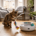 2-in-1 Smart Interactive Cat Toy — Automatic Feather Wand & Fun Ball, 5 Play Modes - The Big Pet Shop