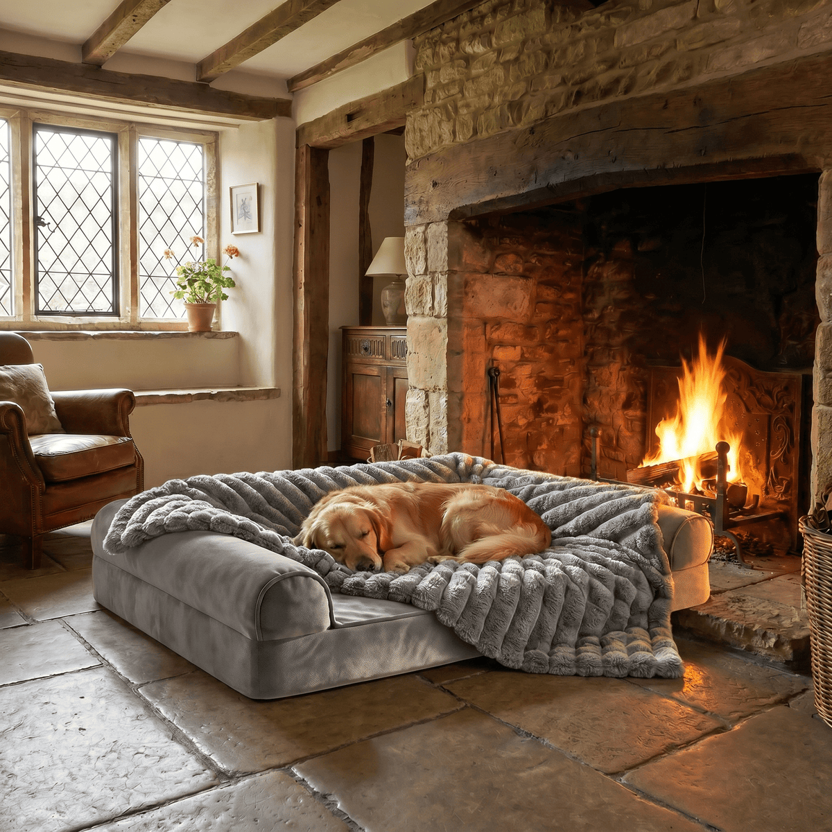 The Big Snuggle™ Luxury Ribbed Fleece Dog Blanket - The Big Pet Shop
