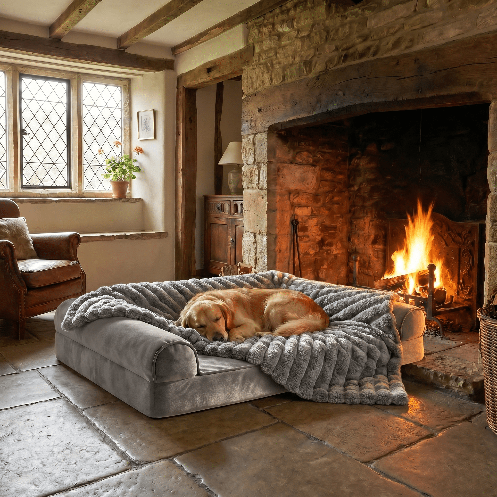 The Big Snuggle Luxury Ribbed Fleece Dog Blanket - The Big Pet Shop
