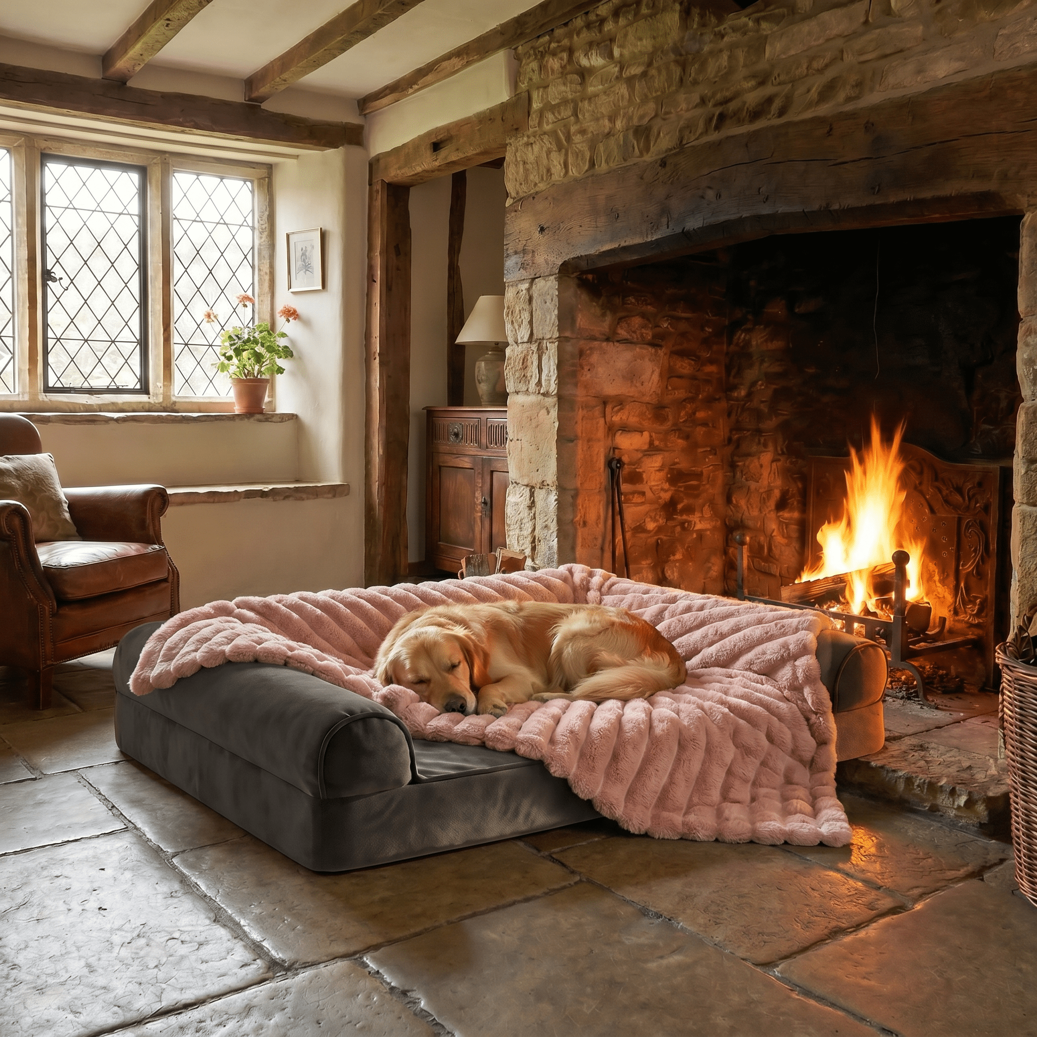 The Big Snuggle Luxury Ribbed Fleece Dog Blanket - The Big Pet Shop