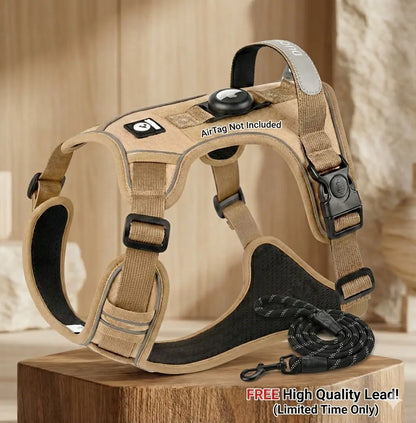 The Dorset Explorer™: No - Pull AirTag Safety Harness + FREE Matching heavy duty Lead (Launch Deal) - The Big Pet Shop